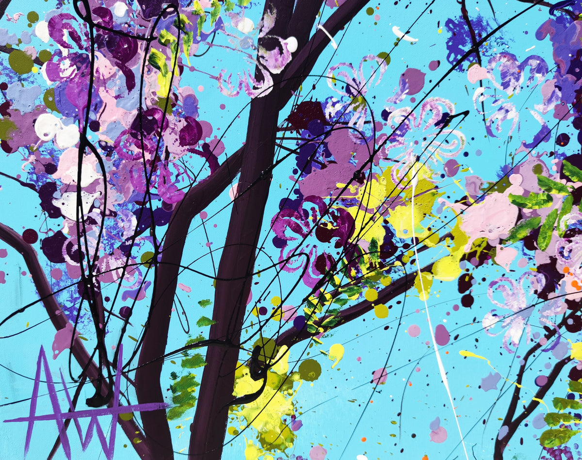 R. ゴッドフリー「ジャカランダの木の下で」絵画 ジャカランダの木 – Angie Wright Art