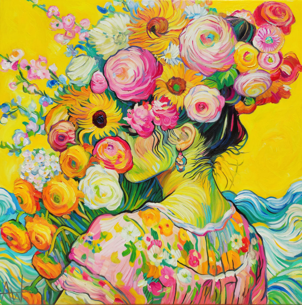 絵画 Frower art / bunmi / belle bloom ブルームスペル – Angie Wright Art