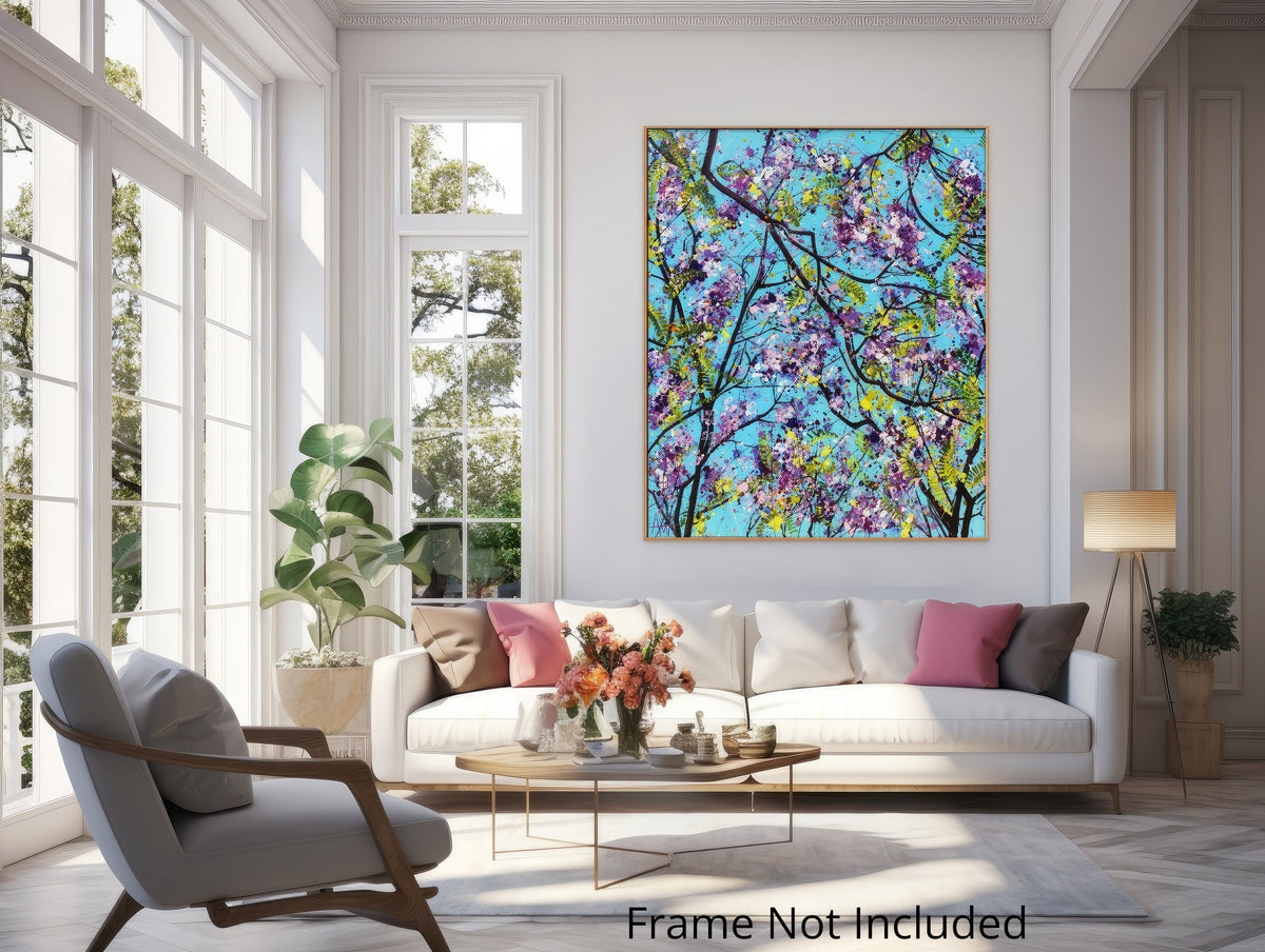 R. ゴッドフリー「ジャカランダの木の下で」絵画 ジャカランダの木 – Angie Wright Art