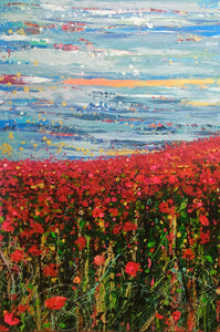The Poppy Fields - Large Painting on two panels