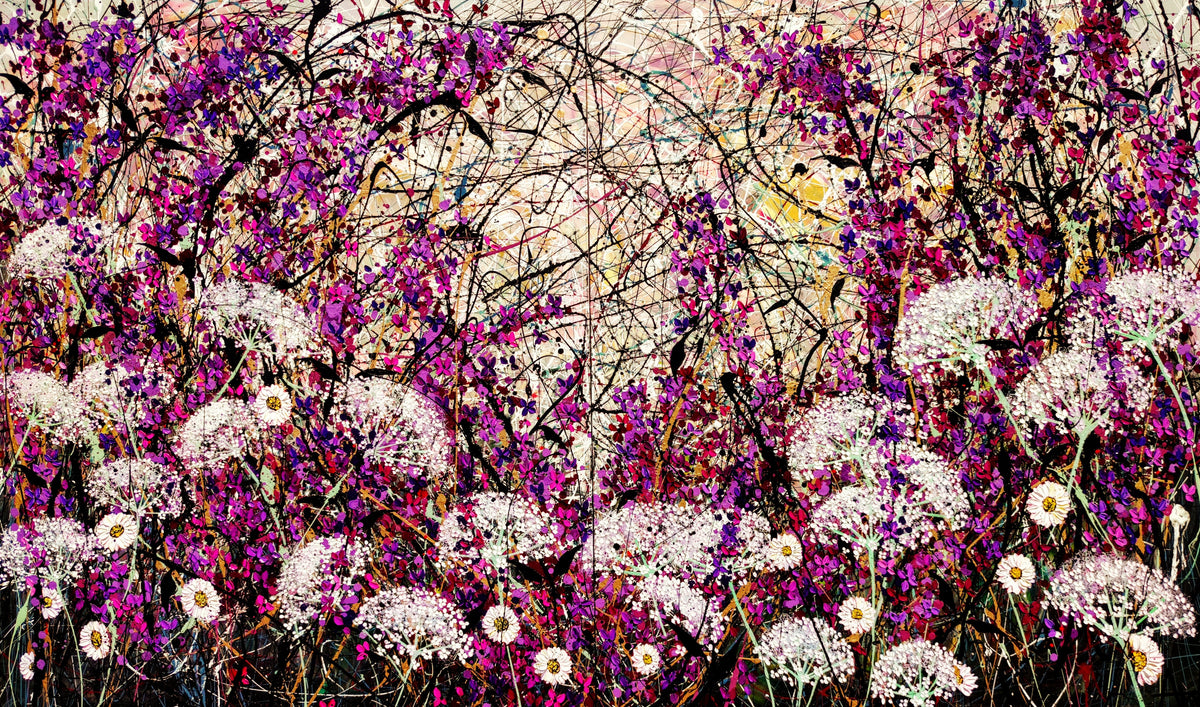 紫罗兰色的阴霾-非常大的油画（双画） – Angie Wright Art