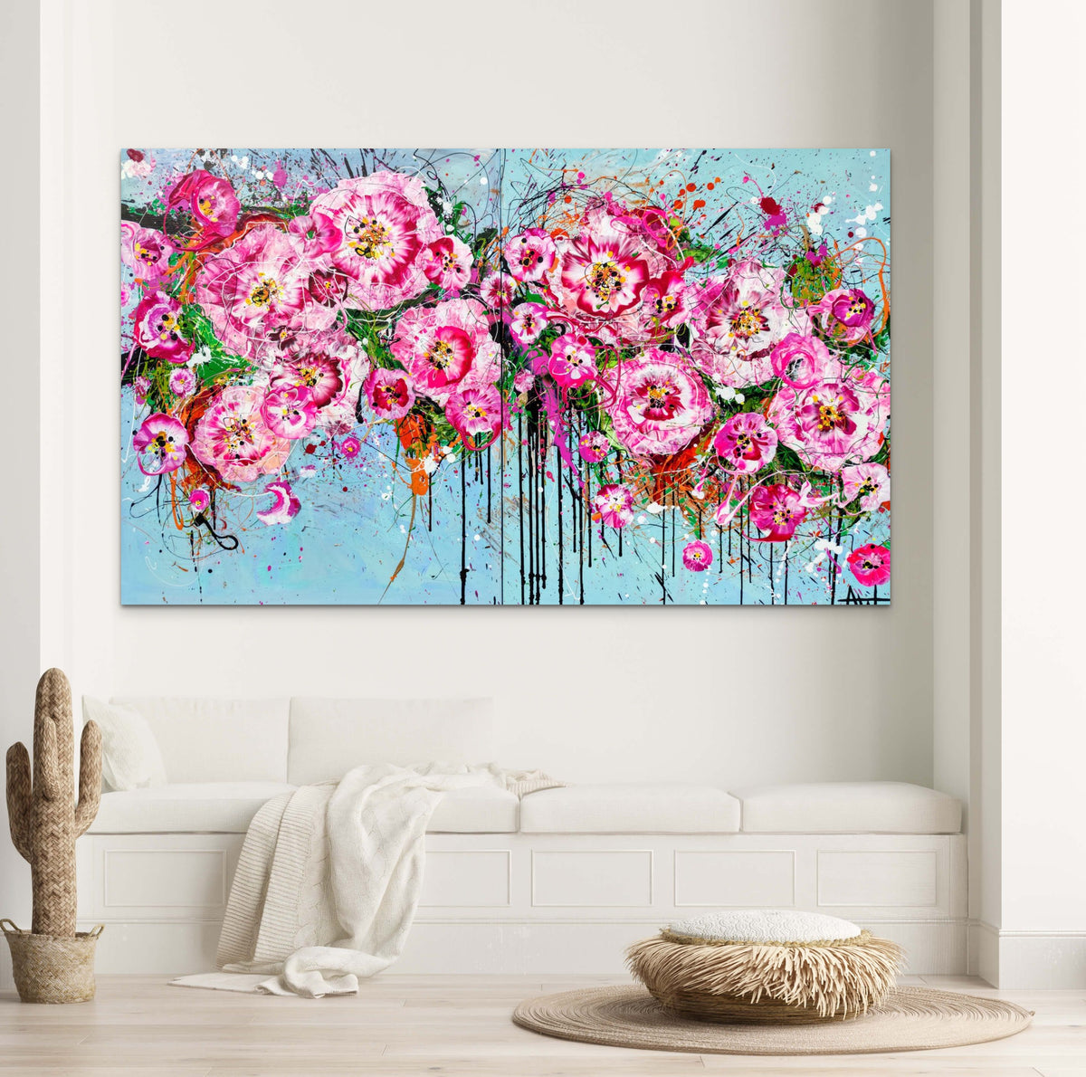 チェリーポップ - 大きな絵画 (二連祭壇画) – Angie Wright Art