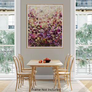 Garden Whispers - Large Textured Floral Abstract Landscape