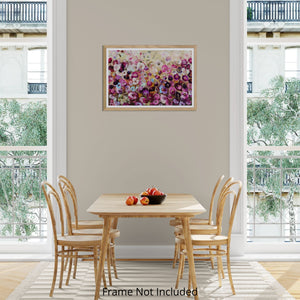 Sweet Pea Dreams – Abstract Floral Oil Painting with Iridescent Gold