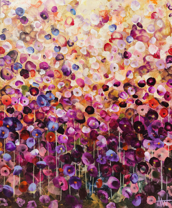 Bloomlight - Vibrant Abstract Floral Painting in Warm Tones