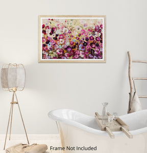 Sweet Pea Dreams – Abstract Floral Oil Painting with Iridescent Gold