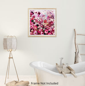 Crimson Blooms - Vibrant Floral Landscape