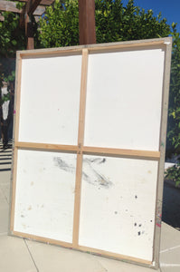Wildrosenstrauch – Ausdrucksstarkes Blumenbild mit rosa Rosen auf Leinwand