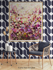 Garden Whispers - Large Textured Floral Abstract Landscape