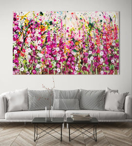 Petal Hullabaloo – Large Expressionist Floral Painting