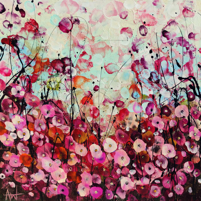 花卉节 – 粉色抽象花卉画