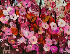 花卉节 – 粉色抽象花卉画