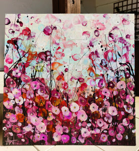 花卉节 – 粉色抽象花卉画