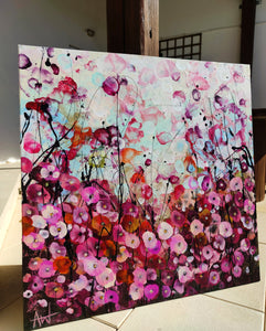 花卉节 – 粉色抽象花卉画