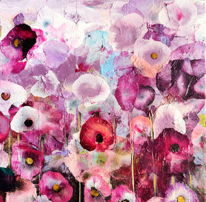 Crimson Blooms - Vibrant Floral Landscape