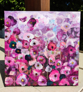 Crimson Blooms - Vibrant Floral Landscape