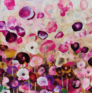 Garden Rhapsody #1 - Expressive Abstract Floral Landscape