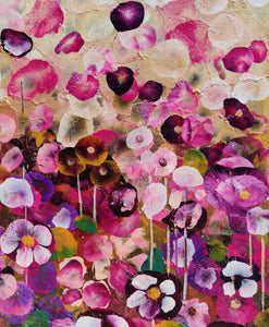Garden Rhapsody #1 - Expressive Abstract Floral Landscape
