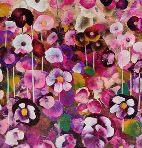 Garden Rhapsody #1 - Expressive Abstract Floral Landscape