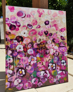 Garden Rhapsody #1 - Expressive Abstract Floral Landscape