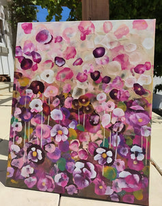 Garden Rhapsody #1 - Expressive Abstract Floral Landscape