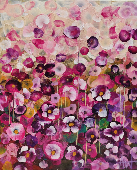 Garden Rhapsody #2 - Expressive Abstract Floral Landscape