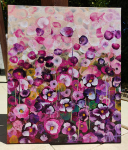 Garden Rhapsody #2 - Expressive Abstract Floral Landscape
