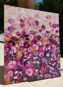 Garden Rhapsody #2 - Expressive Abstract Floral Landscape