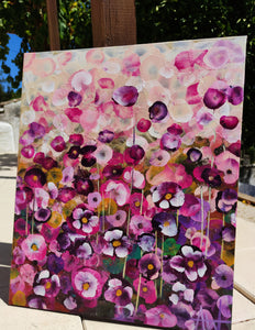 Garden Rhapsody #2 - Expressive Abstract Floral Landscape