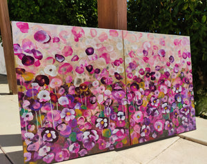 Garden Rhapsody - Diptych abstract Floral