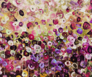 Garden Whispers - Large Textured Floral Abstract Landscape