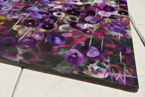 Garden Whispers - Large Textured Floral Abstract Landscape