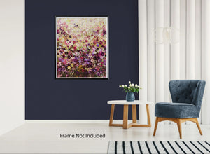 Garden Whispers - Large Textured Floral Abstract Landscape