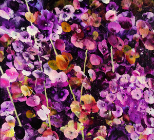 Valse pourpre - Peinture florale abstraite vibrante aux tons violets