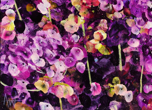 Valse pourpre - Peinture florale abstraite vibrante aux tons violets
