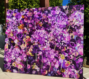 Valse pourpre - Peinture florale abstraite vibrante aux tons violets