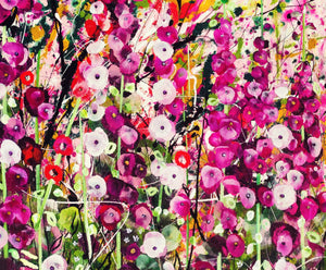 Petal Hullabaloo – Large Expressionist Floral Painting