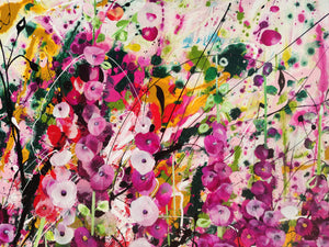 Petal Hullabaloo – Large Expressionist Floral Painting