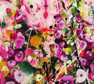 Petal Hullabaloo – Large Expressionist Floral Painting