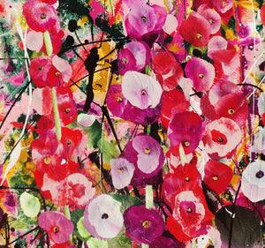 Petal Hullabaloo – Large Expressionist Floral Painting
