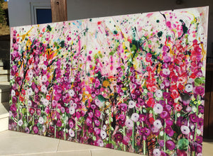 Petal Hullabaloo – Large Expressionist Floral Painting