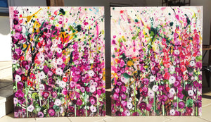 Petal Hullabaloo – Large Expressionist Floral Painting