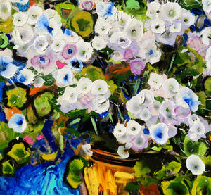 天竺葵之悦 - 抽象白色花卉艺术作品