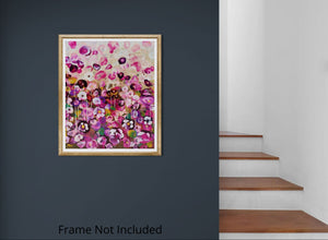 Garden Rhapsody #1 - Expressive Abstract Floral Landscape