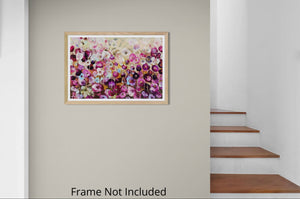 Sweet Pea Dreams – Abstract Floral Oil Painting with Iridescent Gold