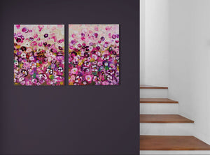 Garden Rhapsody - Diptych abstract Floral