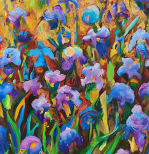 Campi di iris blu