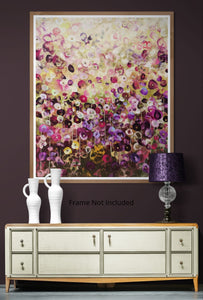 Garden Whispers - Large Textured Floral Abstract Landscape