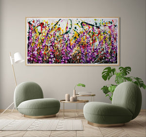 野性花卉（双联画）- 抽象表现主义花卉风景