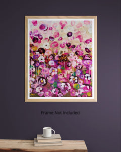 Garden Rhapsody #1 - Expressive Abstract Floral Landscape